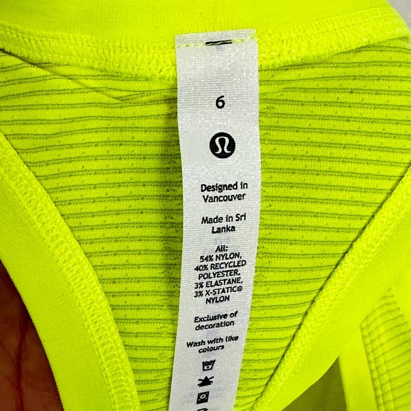 Lululemon Swiftly Tech Racerback Tank Top 2.0 Race Length Highlight Yellow 6 - Picture 7 of 13